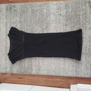 Bebe Black Mesh & sheer short Dress with short sleeves